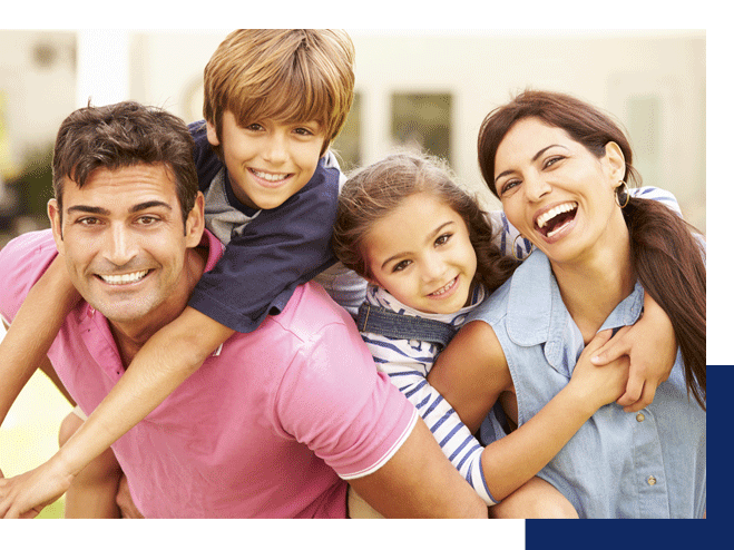 A smiling happy family. ADHD counseling in Tustin CA can help you find tools to help your children thrive.
